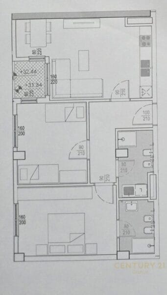 SHITET APARTAMENT 2+1+2 TEK S-Block
